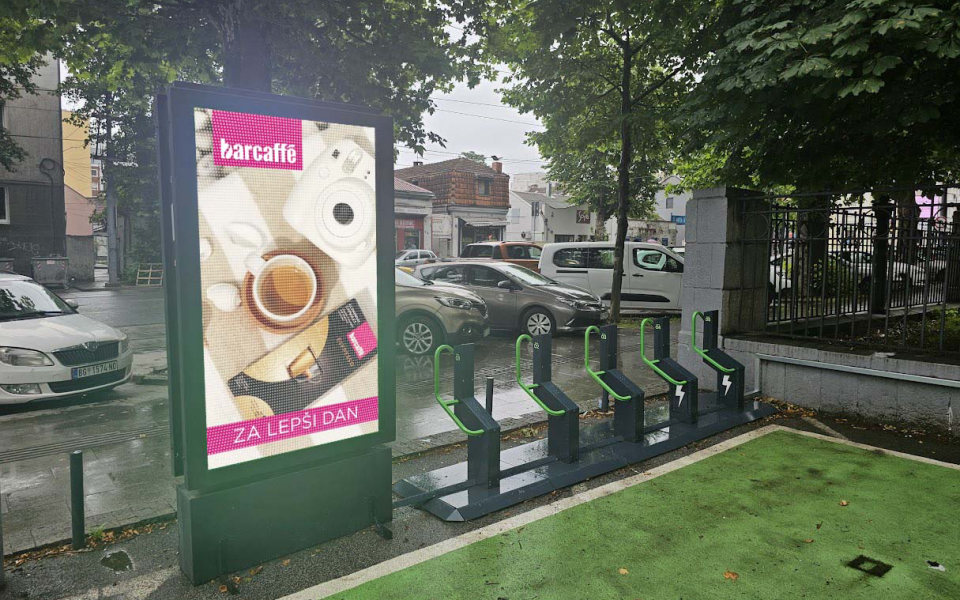 Bikeep stanica sa kampanjom Barcaffè